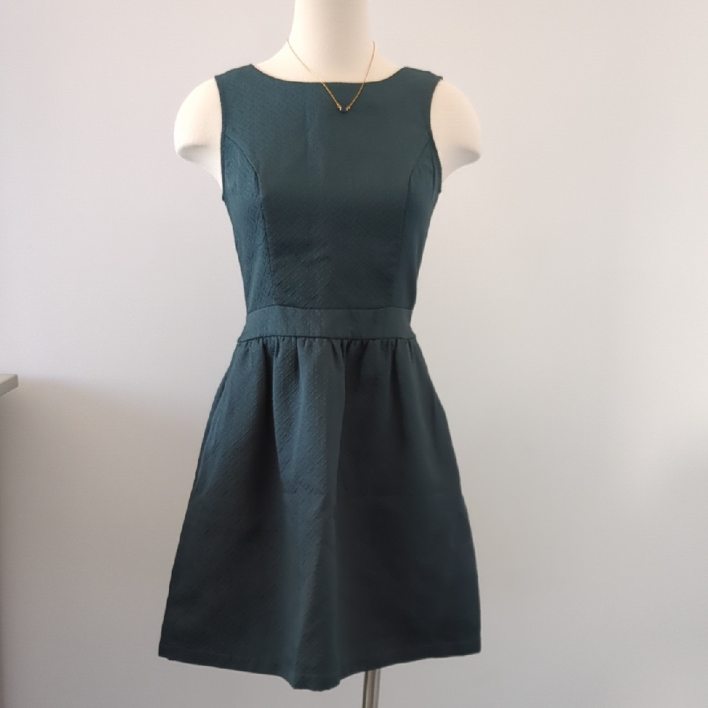 Merona Deep Green Sleeveless Structured Dress